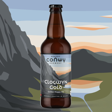 Clogwyn Gold beer artwork