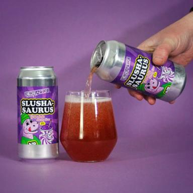 Slushasaurus Grape Soda beer artwork