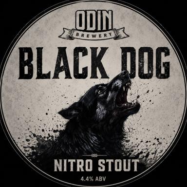 Black Dog Nitro Stout beer artwork