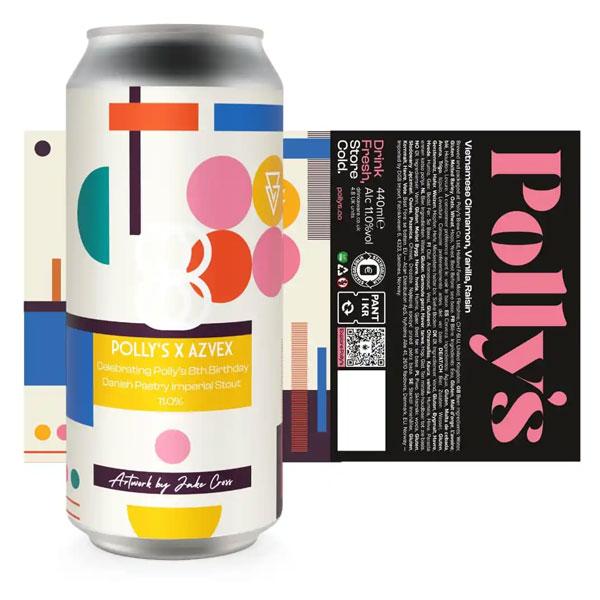 Polly's 8th Birthday Collab x Azvex beer artwork
