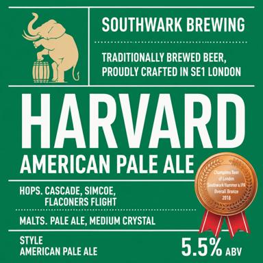 Harvard American Pale Ale beer artwork