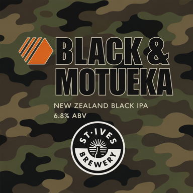 Black & Motueka NZ IPA beer artwork