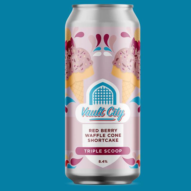 Red Berry Waffle Cone Shortcake Triple Scoop beer artwork