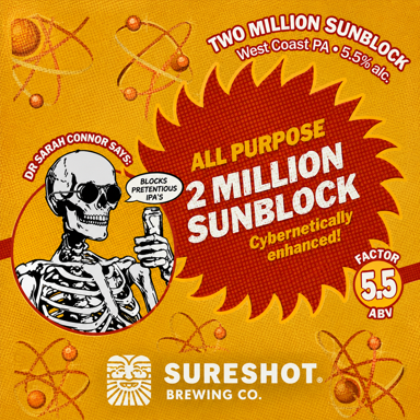 Two Million Sunblock beer artwork