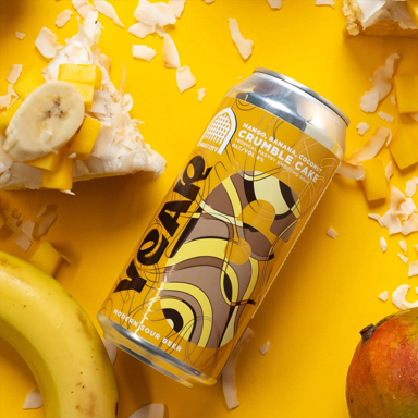 Year 6 - Mango, Banana, Coconut Crumble Cake beer artwork