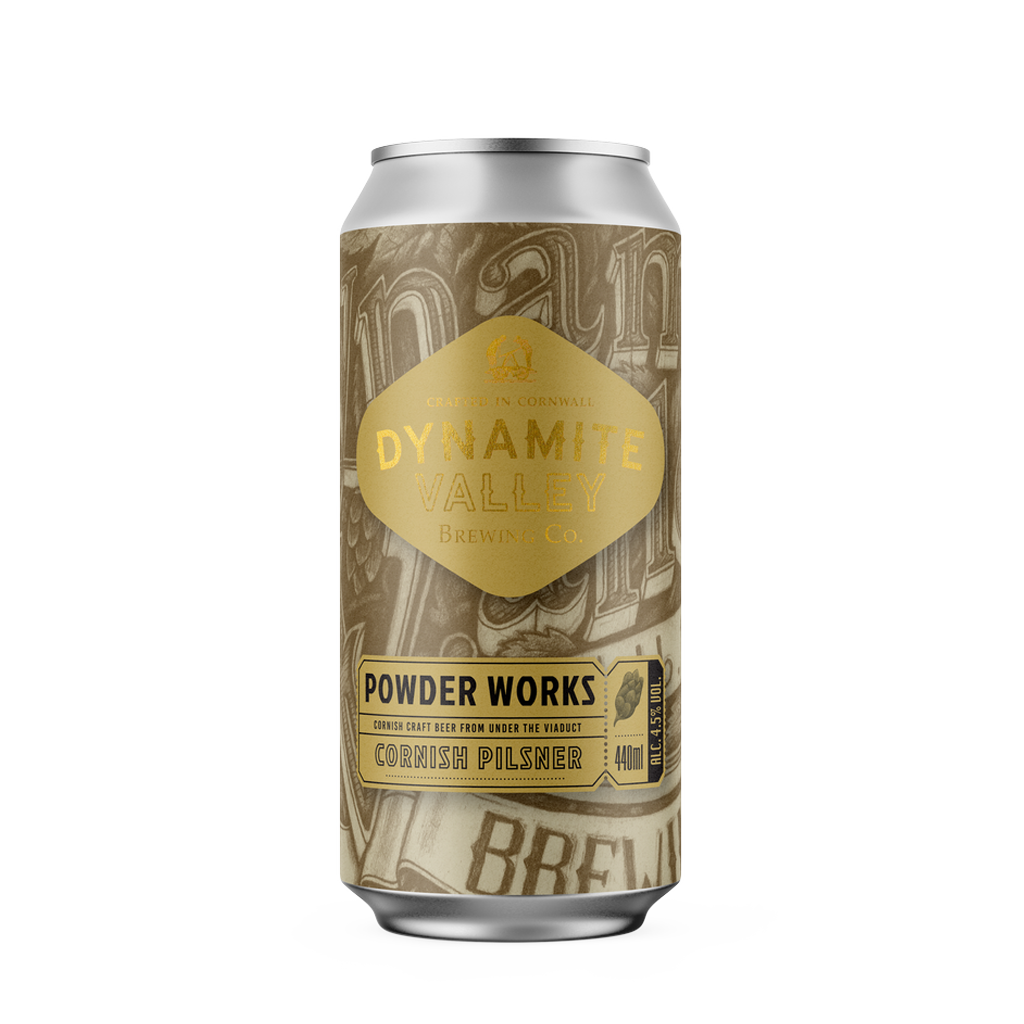 Powder Works Pilsner can