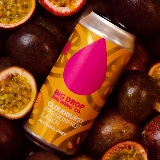Artwork for Cloudburst Passion Fruit Lager by Big Drop Brewing Co