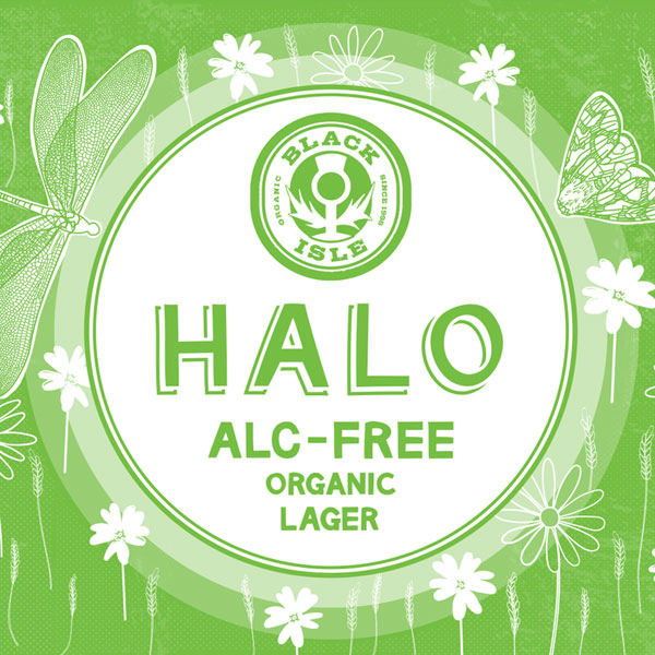 Halo Alc-Free Organic Lager beer artwork