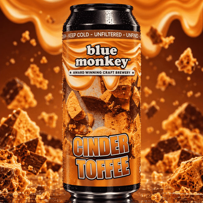 Cinder Toffee Stout beer artwork