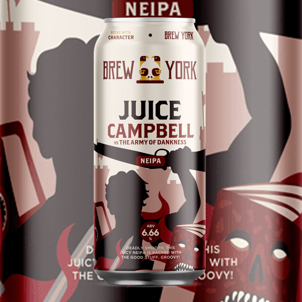 Juice Campbell vs the Army of Dankness beer artwork
