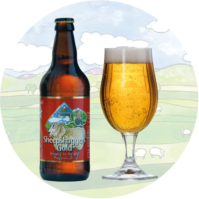 Sheepshaggers Gold beer artwork