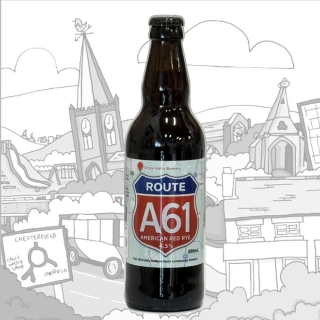 Route A61 American Red Rye beer artwork