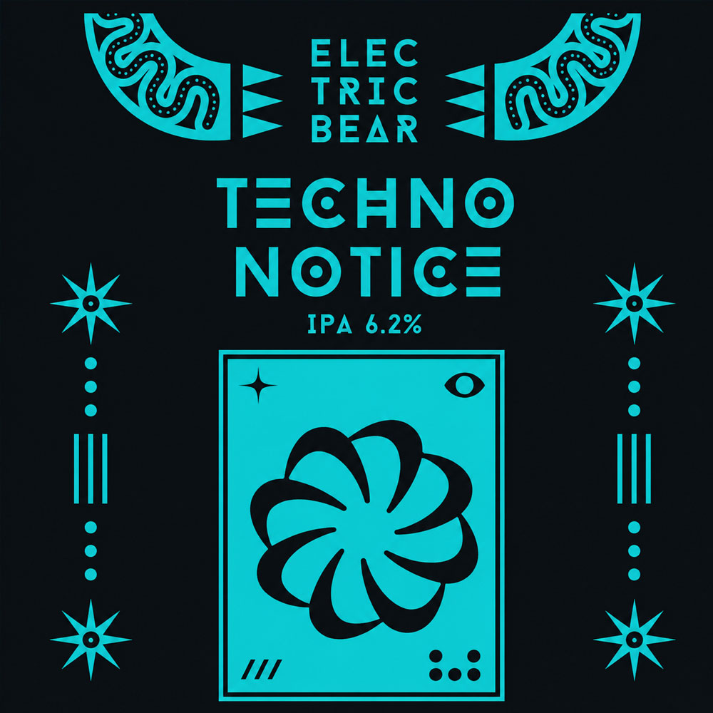 Techno Notice beer artwork