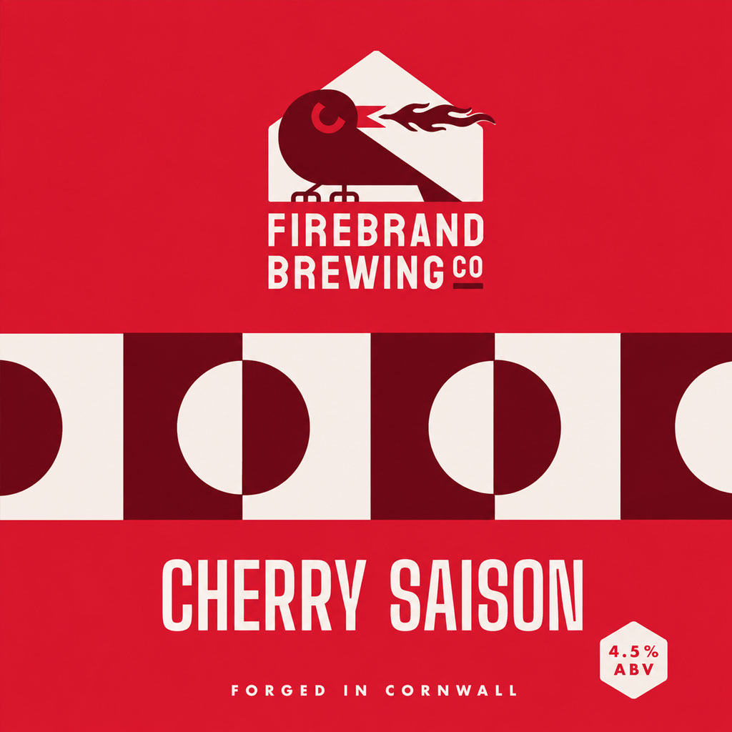 Cherry Saison beer artwork