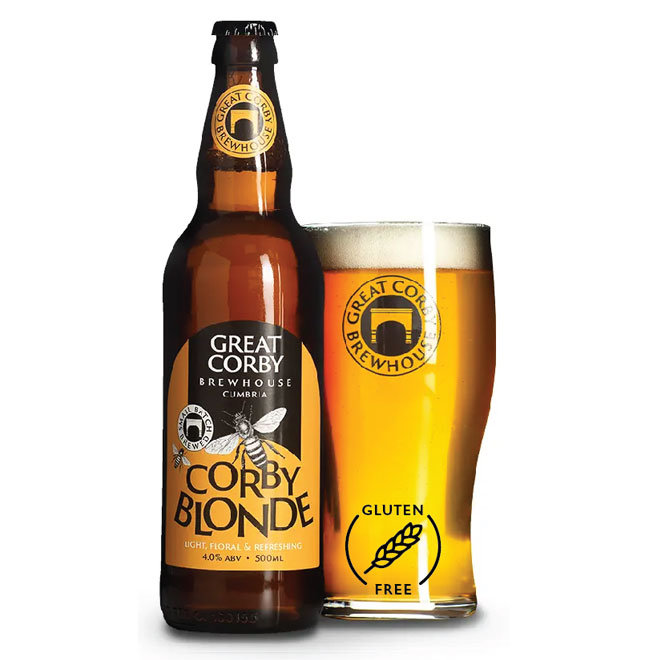Corby Blonde beer artwork
