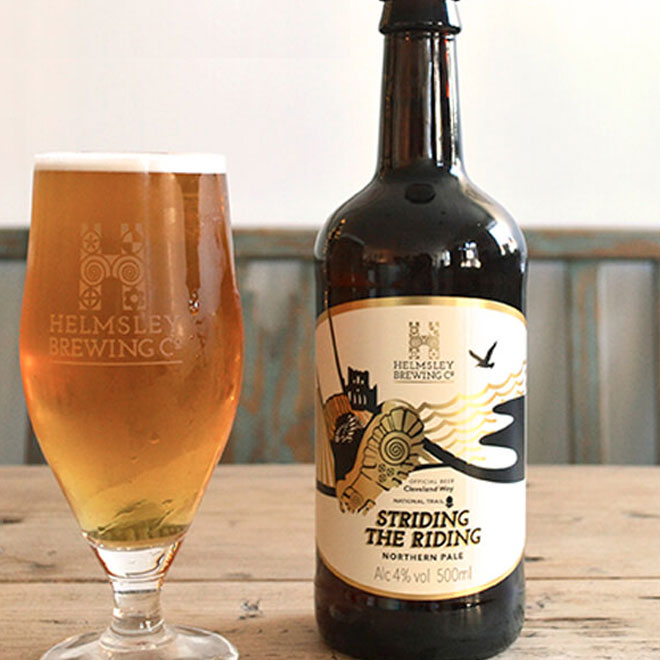 Striding the Riding beer artwork