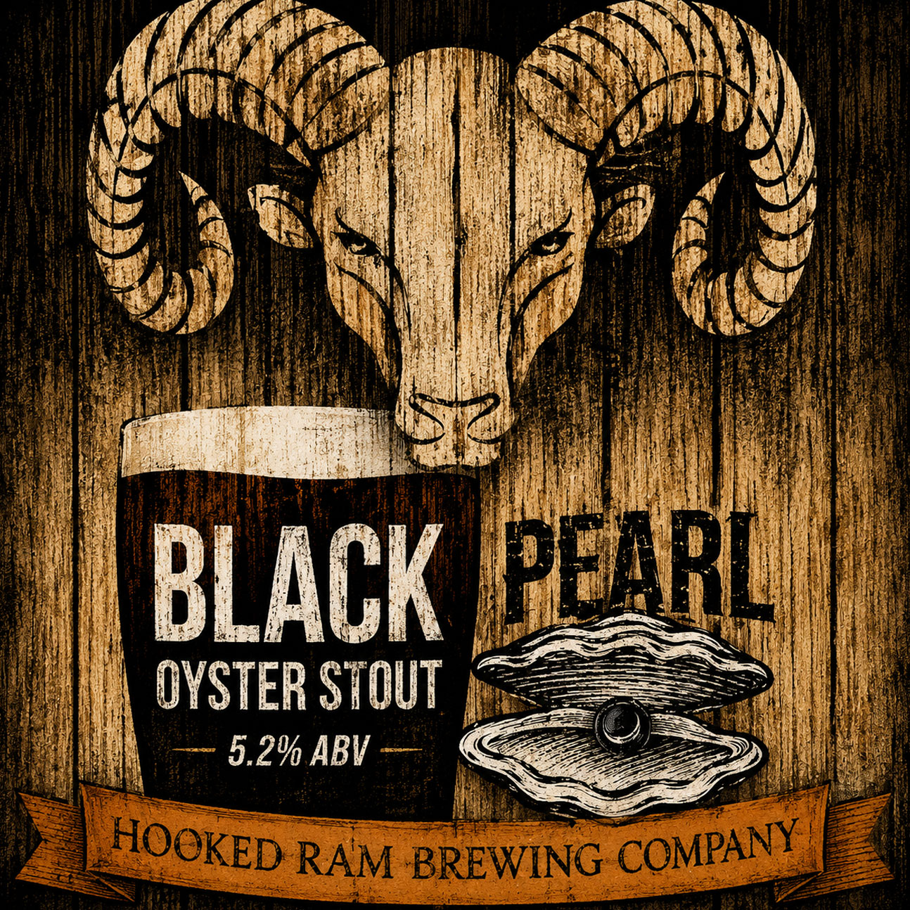 Black Pearl Oyster Stout beer artwork