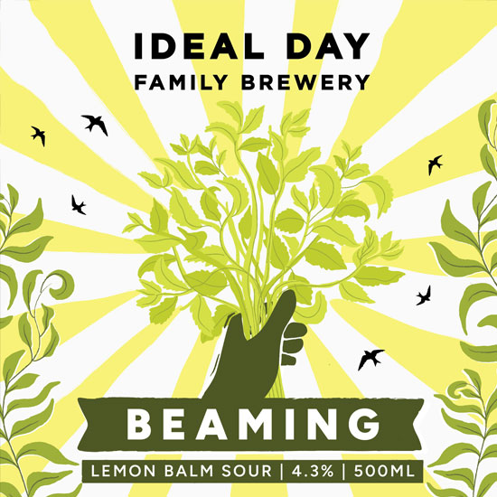 Beaming beer artwork