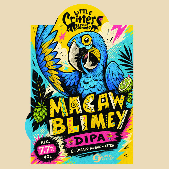 Macaw Blimey beer artwork
