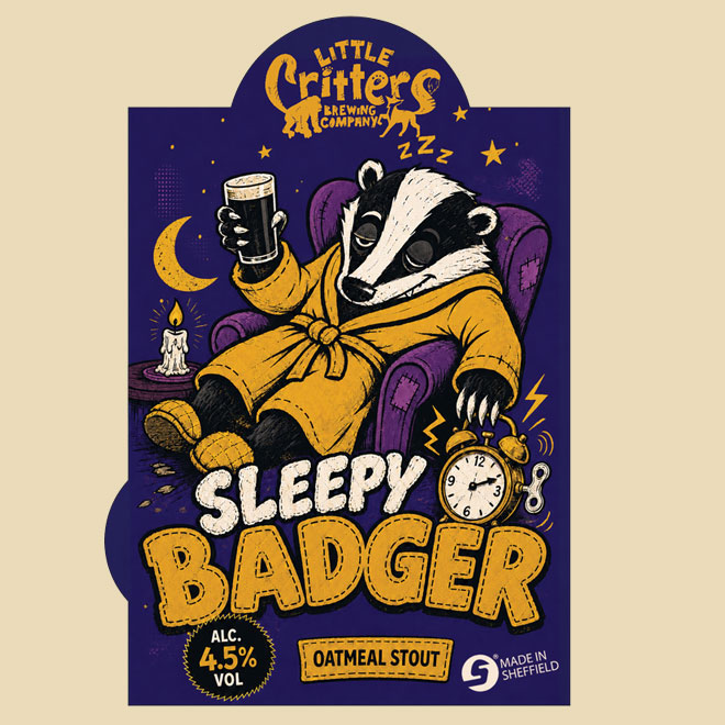 Sleepy Badger beer artwork