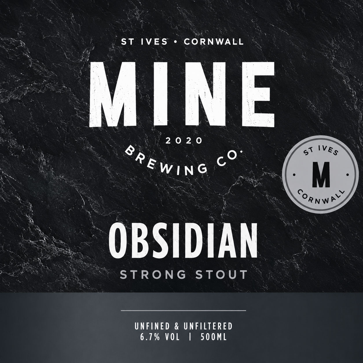 Obsidian Strong Stout beer artwork