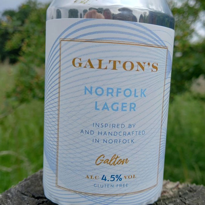 Galton's No. 1 Norfolk Lager beer artwork