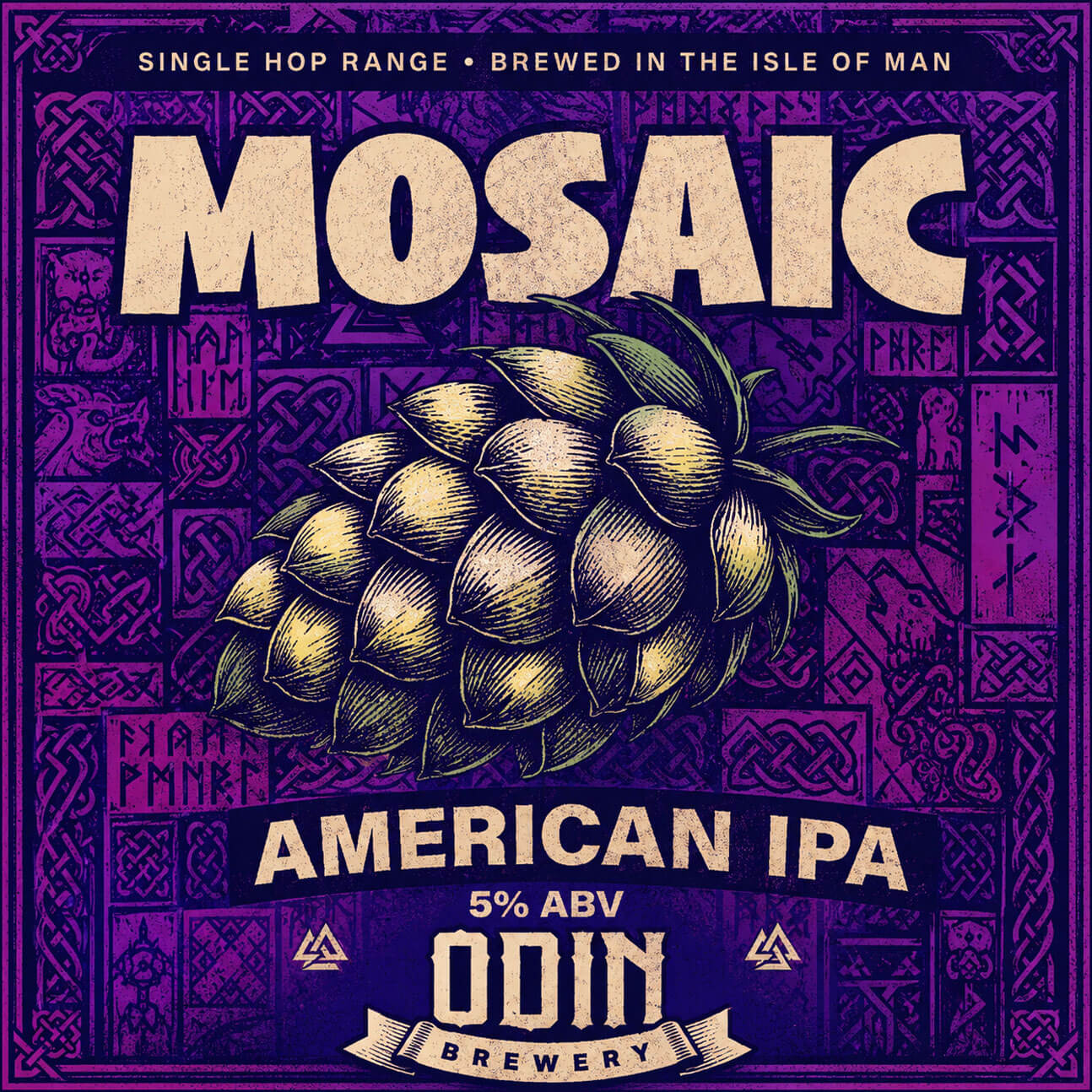 Mosaic American IPA beer artwork