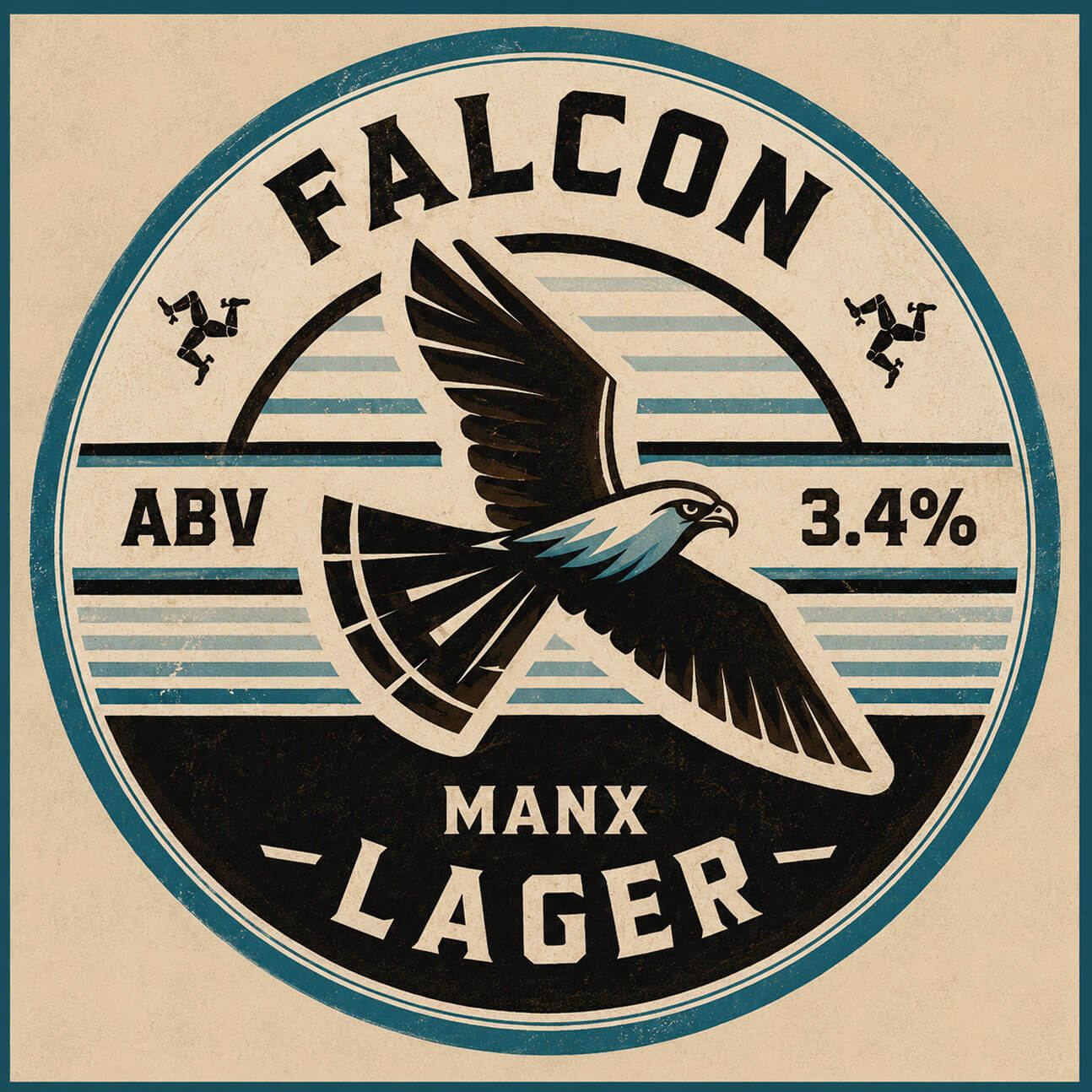 Falcon Manx Lager beer artwork