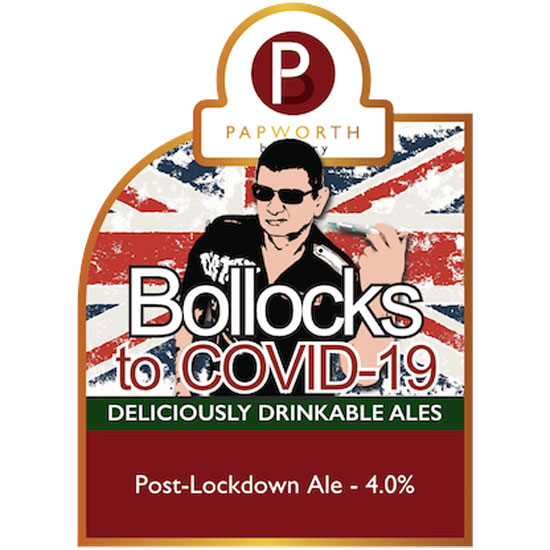 Bollocks To COVID-19 beer artwork