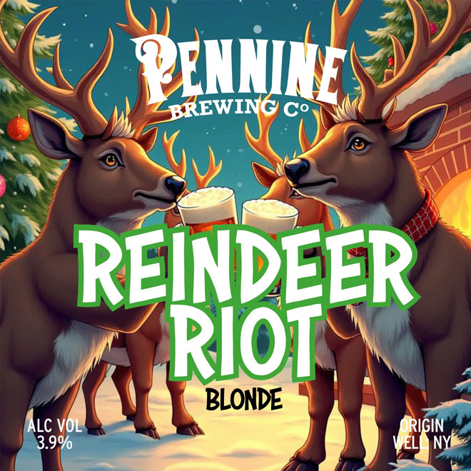 Reindeer Riot beer artwork