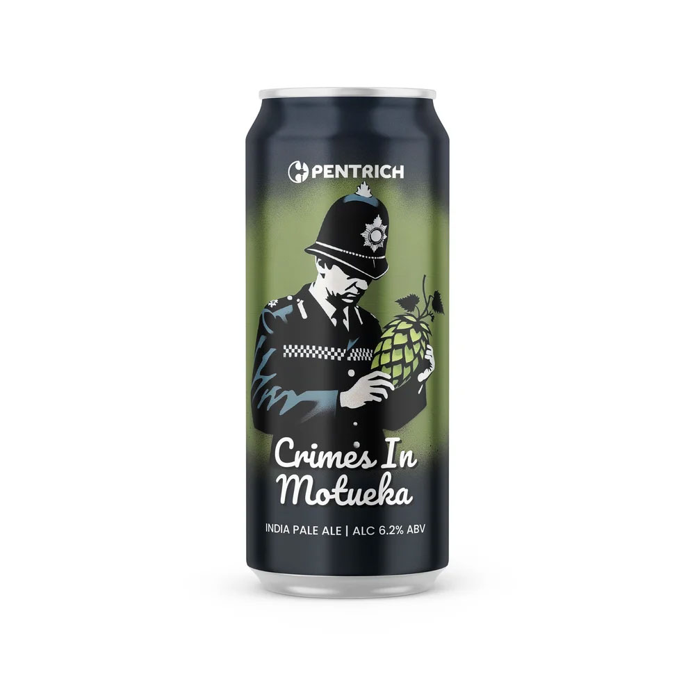 Crimes in Motueka beer artwork