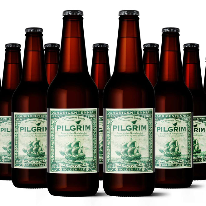Pilgrim Golden Ale beer artwork