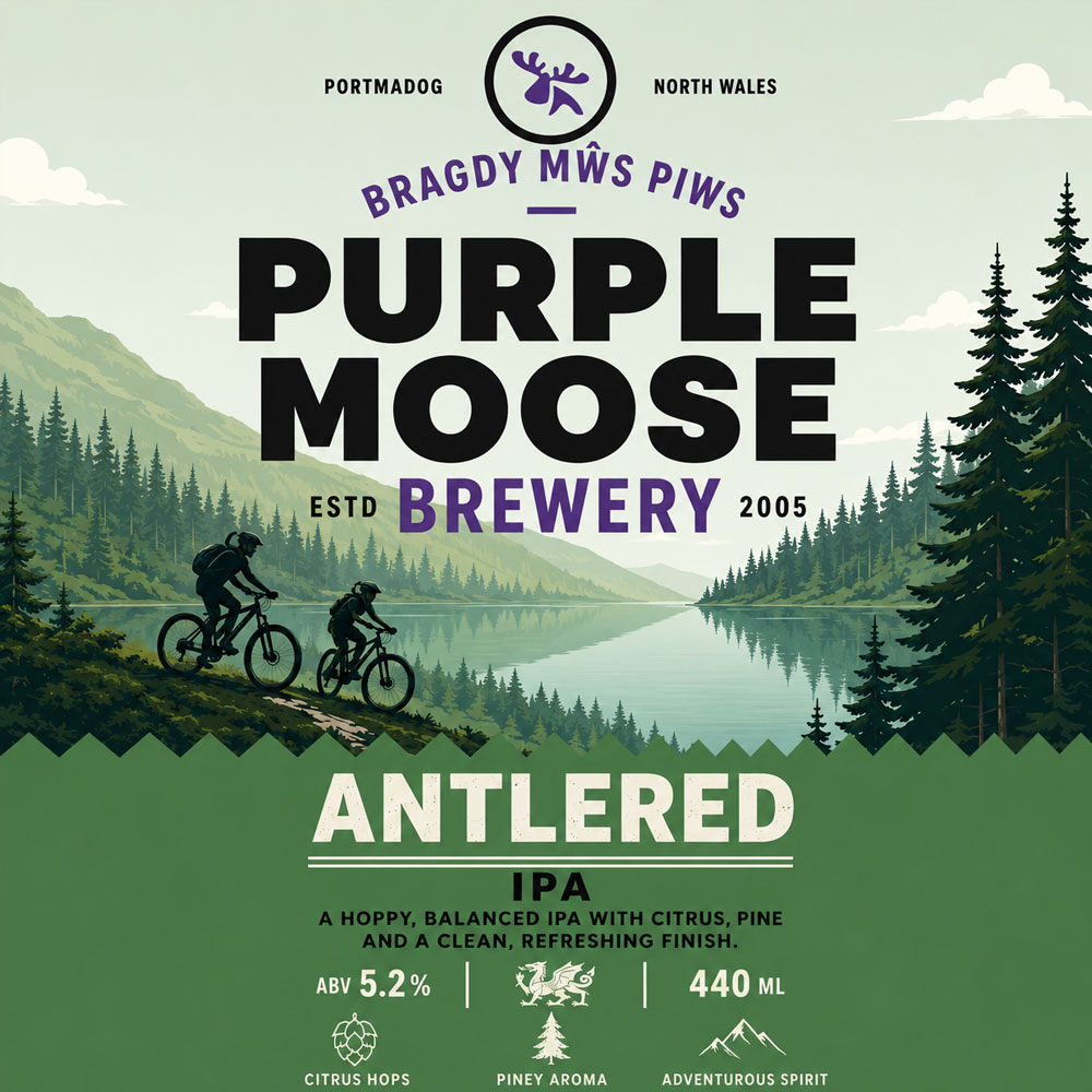 Antlered IPA beer artwork