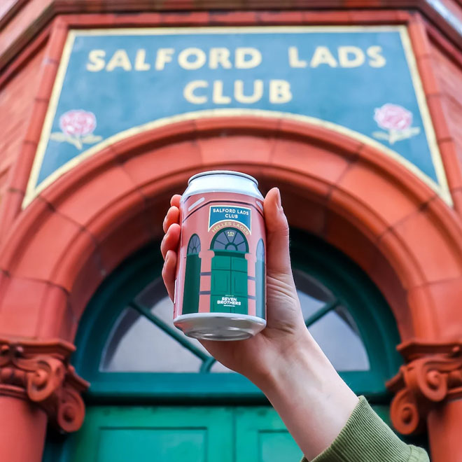 Salford Lads Club Helles Lager beer artwork