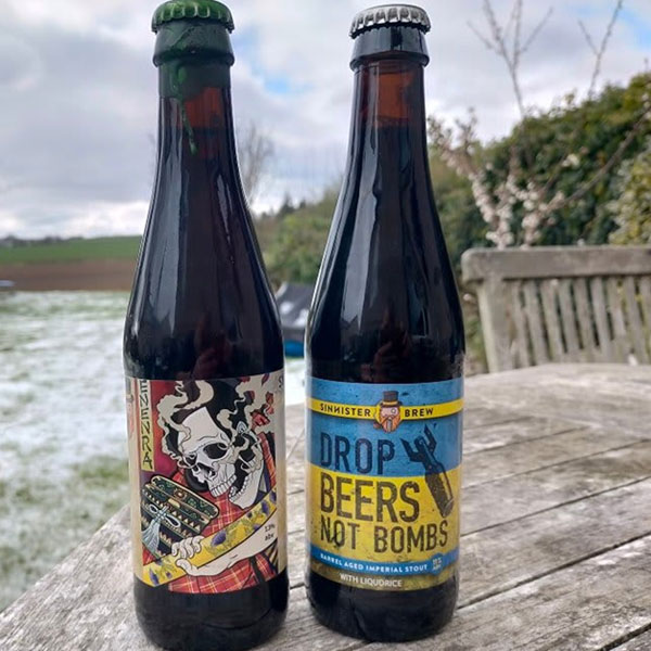 Drop Beers Not Bombs beer artwork