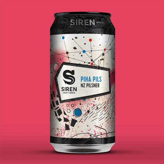 Artwork for Piha Pils by Siren Craft Brew