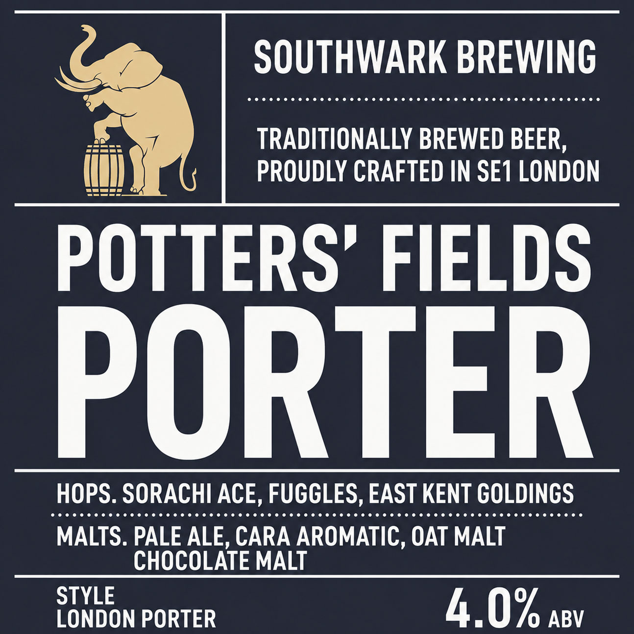 Potters' Field Porter beer artwork