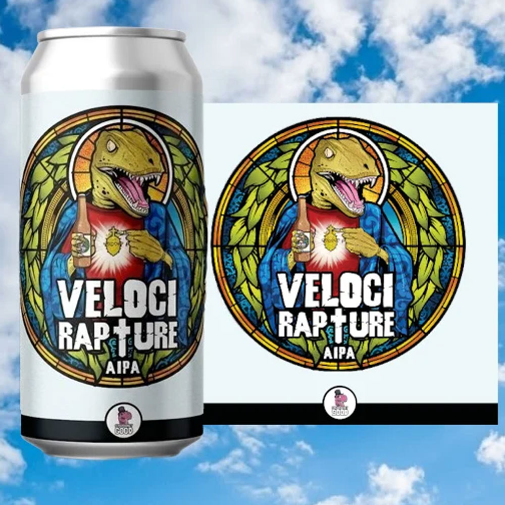 Velocirapture AIPA beer artwork