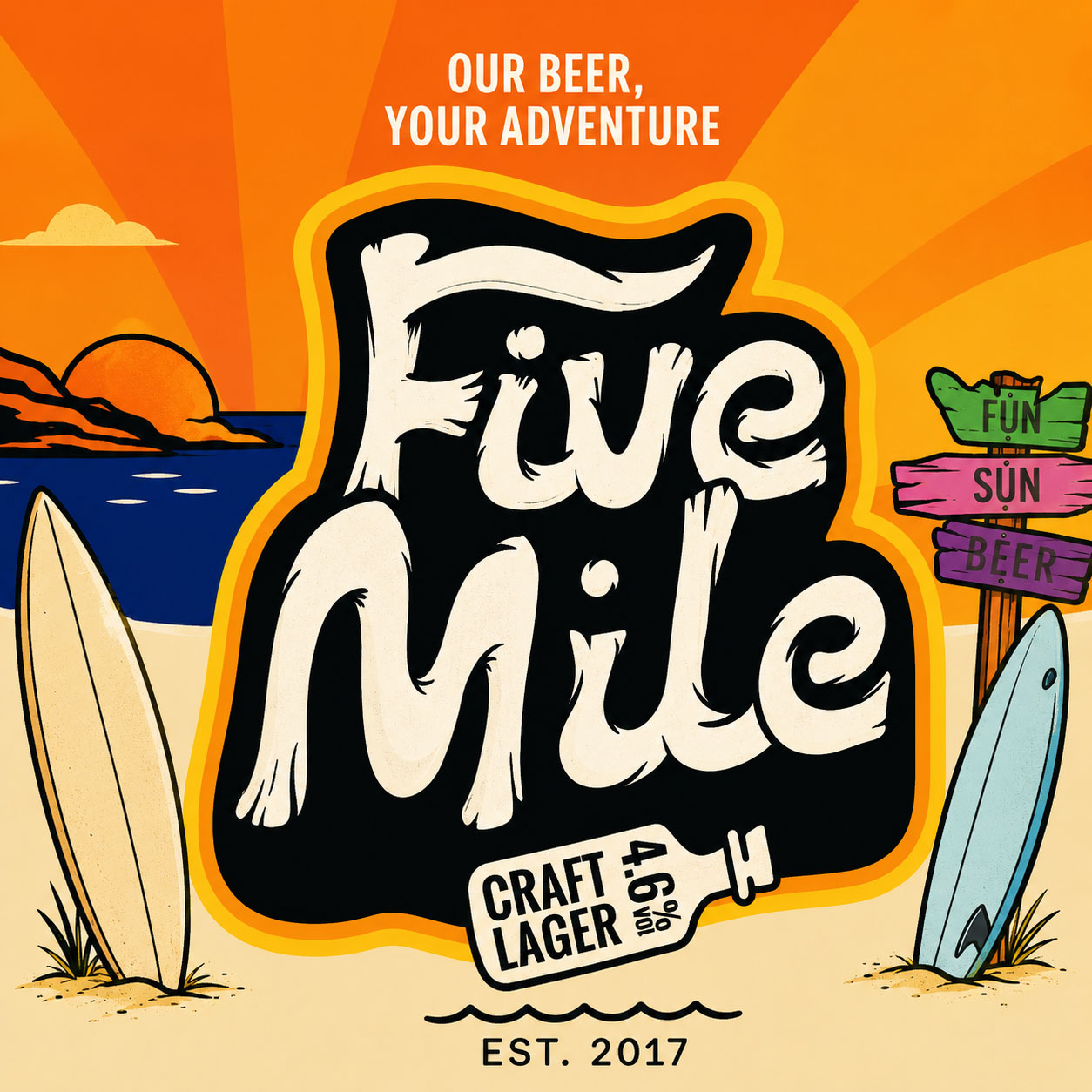 Five Mile Craft Lager beer artwork
