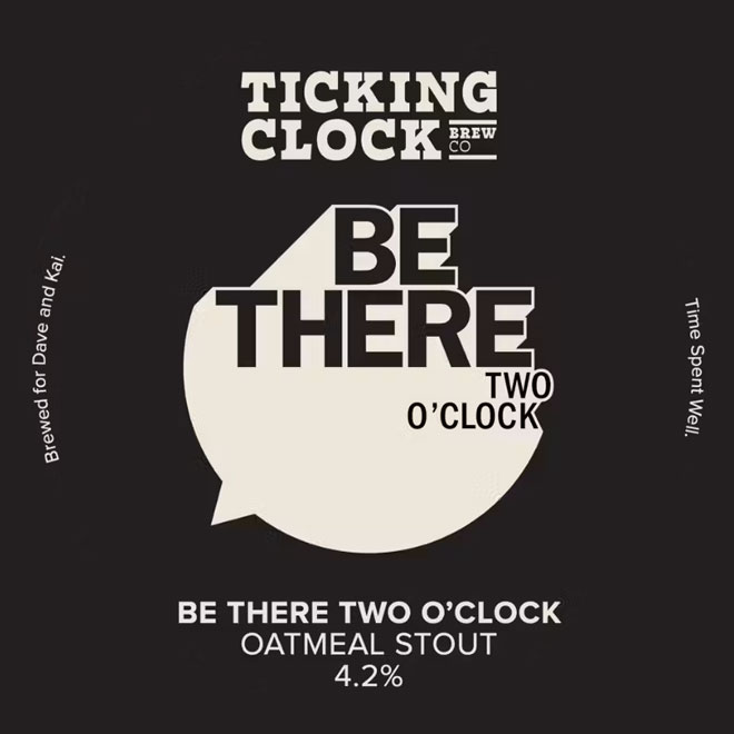 Be There Two O'Clock beer artwork