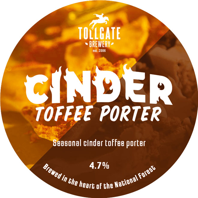 Cinder Toffee Porter beer artwork