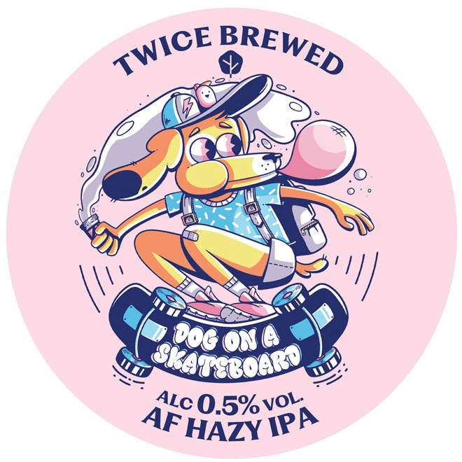 Dog on a Skateboard beer artwork