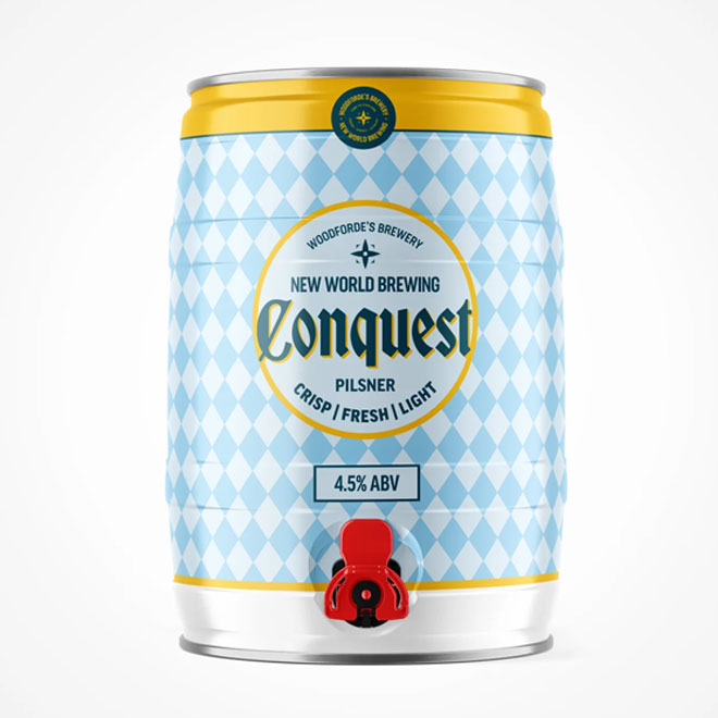 Conquest Pilsner beer artwork