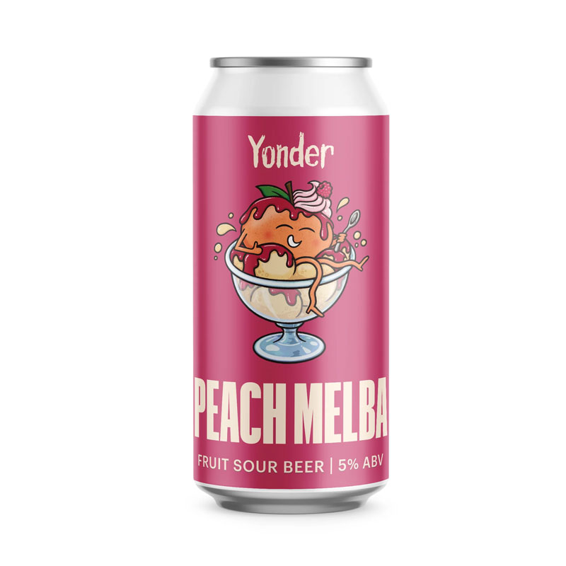 Peach Melba beer artwork